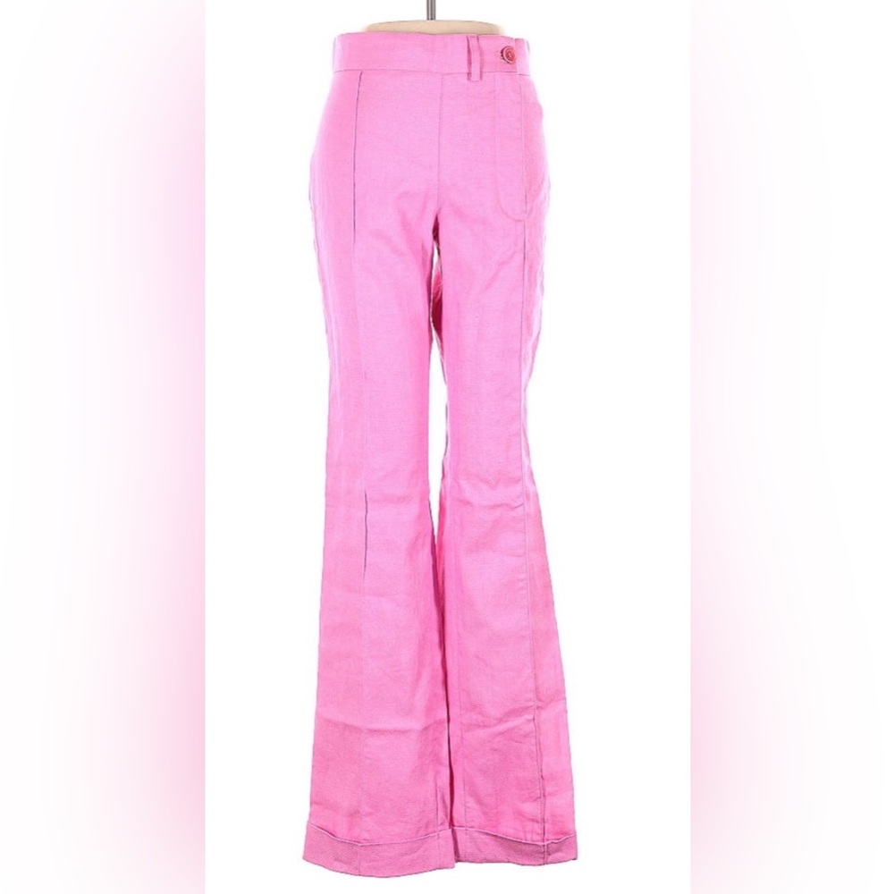 Jacquemus Bright Pink High-Rise Flared Trousers
